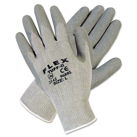 Mcr Safety Gloves, Cotton; Polyester; Latex, Gray, L 12 PR 127-9688L